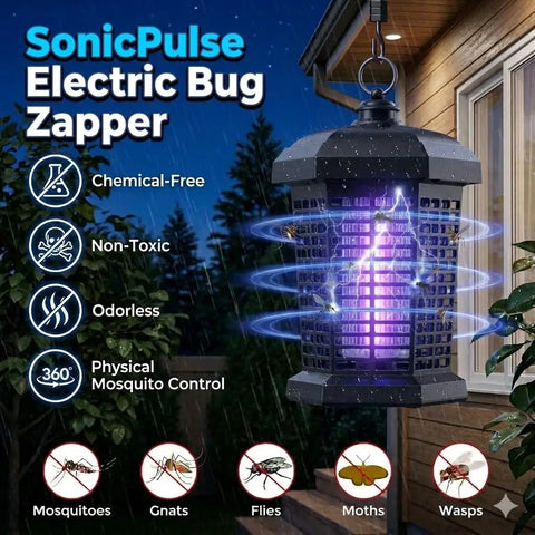 Electric Bug Zapper Indoor Outdoor 4200V High Voltage Mosquito Fly Killer With 365nm UV Light Waterproof Insect Trap