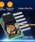 Close-up of LED Flasher Relay Assembly Compatible With Honda Accord 2003 2007 Ridgeline 2006 2014 featuring copper alloy pins