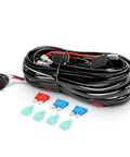 Wiring harness kit for Led Light Bar Set 12 Inch 300W Triple Row Spot Flood Combo Work Driving Lamp with connectors and fuses