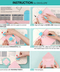 Instructional steps for No Stress 3 In 1 Envelope Punch Board And Gift Box Maker for DIY scrapbooking.