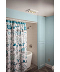 Bathroom with installed Infrared Bulb Heater And Ceiling Fan Combo For Bathroom, Energy Saving Twin 250 Watt Heating, white ceiling unit