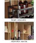 Ceiling Mounted Wine Rack With Adjustable Height Glass Holder And Bottle Shelf No Fuss Overhead Storage For Bottles and Glassware showcasing adjustable height and space features.