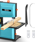 Rugged Benchtop Band Saw For Woodworking With 350-Watt Motor, 8-Inch Cutting Width And 3-1/8-Inch Cutting Height with accessories