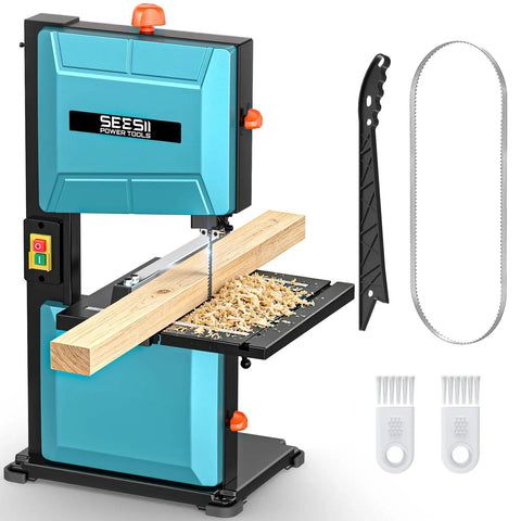Rugged Benchtop Band Saw For Woodworking With 350-Watt Motor, 8-Inch Cutting Width And 3-1/8-Inch Cutting Height with accessories