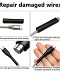 Grab This Awesome 195 Piece Heat Shrink Tube Kit With Adhesive Lining And 3:1 Scale For Serious DIY Pros Who Need Rock Solid Insulation, Seven Sizes Perfect For Wrapping Cables Every Way You Want The Black Sleeve Wrap That Totally Nails Your Wiring, black heat shrink tube on USB cable