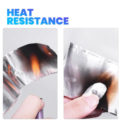 Aluminum Foil Tape Heat Resistant 80C To 100C 50mm By 64m 30 Roll Set showing heat resistance with flame test