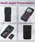 Wall Scanner Stud Finder 4 Modes Detector LCD Display Metal Wood Wire showcasing multi-angle views and battery compartment.