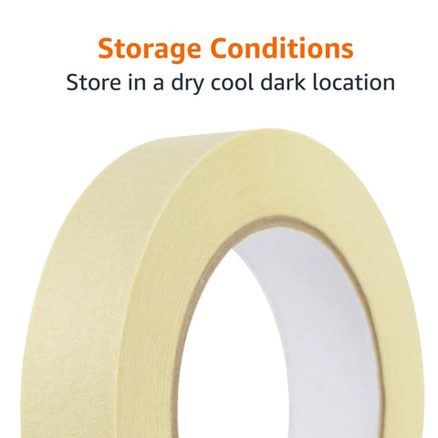 Beige Masking Tape Pack With 0.94 Inch Width And 180 Feet Length Six Rolls Of Light Duty Crepe Tape With No Fuss Low Tack Adhesive