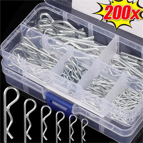 Beefy Heavy Duty R Type Cotter Pins Kit 500 Pieces Steel Hairpin Retaining Wire Fasteners For Trailer Hitch Lawn Mower