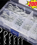 Heavy Duty Cotter Pin Kit Set 300 Or 500 Pcs Steel R Type Retaining Pins Spring Hair Pins Car Fasteners Hardware Go To Assortment For Quick Fixes Secure Fit Easy Insertion And Removal, 200x box