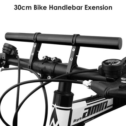 Bike Handlebar Extender 11.8 Inch Aluminum Alloy Bracket Expands Cockpit Space for Phone Holder GPS Speedometer Bike Light