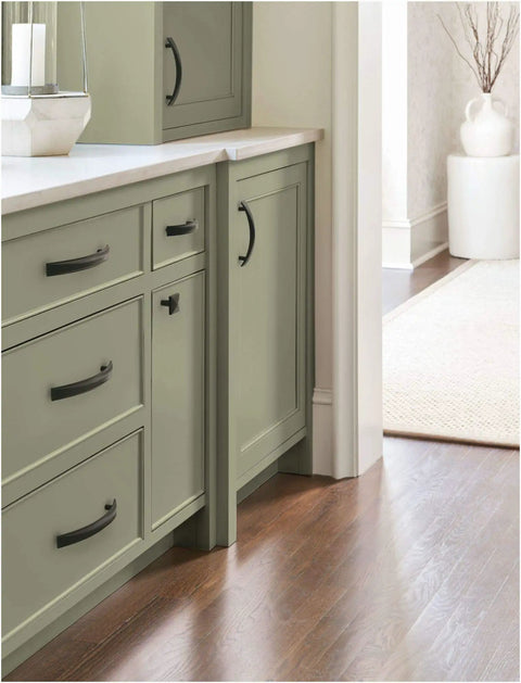Fresh Matte Black Cabinet Pull Delivering A Hella Slick Transitional Look Ideal For Kitchen Cabinets Bathroom Drawers And Furniture Fixtures Featuring Solid 3 Inch Center Spacing And Rock Solid Mounting Durability on green cabinets.