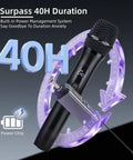 Wireless Karaoke Microphone System For Singing, Crazy Long Range 500ft 150m, Dual Cordless Mics, 40 Hour Battery Display