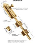 Dimensions of Beefy Heavy Duty Cane Bolts Latch For Garage Doors 10 Inch Sliding Barrel Bolt Door Lock In Oil Rubbed Bronze Finish