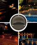 Low Voltage 2W G4 LED Deck Lights With Replaceable Bulb 3000K 180 Lumen Bronze Aluminum Outdoor Lighting, Pack of 10