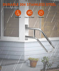 Top Shelf 304 Stainless Steel Handrails For Outdoor Steps Wall Mount, durable curved grab bar for porch installation.