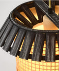 Killer Large Bamboo Ceiling Pendant Light With Eight Warm Hanging Fixtures For Staircases And Grand Foyers Adjustable Drop Wire Rustic Wooden Shade Sweet Vibe Home Decor Upgrade top view of rustic wooden shade with warm glow