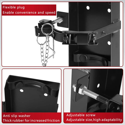 Heavy Duty Wall Mount Fire Extinguisher Bracket For 10lb Dry And 5lb CO2 Extinguishers, metal holder features and details