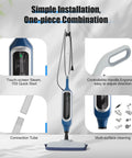 12 In 1 Steam Mop Is A Total Game Changer For Deep Cleaning Hardwood Floors And Tile With Detachable Handheld Mode showing touch-screen and connection tube.