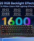 Blazing Fast 8000Hz Polling Rate Wired Gaming Keyboard Featuring Crisp Magnetic Analog Switches And Snappy Zero Lag Performance For Ultimate 60 Percent Compact Rig Setup And Next Level Ultra Quick Actuation showcasing RGB backlight effects with 16 million colors.