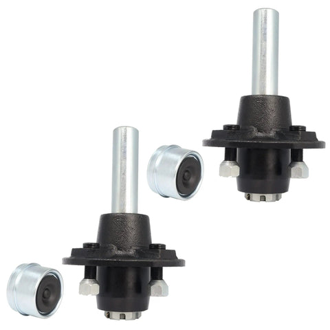 Heavy Duty Two Pack Trailer Idler Hub Kit Fits 2000 Lb Axle With Four On Four Bolt Pattern And One Inch BT8 Spindle with Lug Nuts