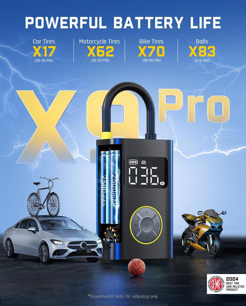 1 Minute Beast Mode Quick Inflate Portable Tire Inflator With Digital Pressure Gauge For Cars Motorcycles SUVs Bikes And Balls 150 PSI Electric Air Pump Compact Lightweight And Easy To Store next to car, bike, and ball