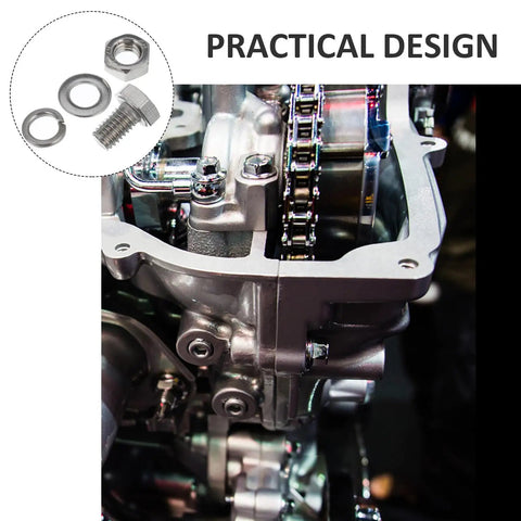 Close-up of machinery with inset showing 40 Piece M6 X 10mm Hex Bolts With Nuts Set In 304 Stainless Steel.