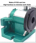 Top Rated Cnc Rotary Indexing Table With Universal Dividing Head And 6 Inch 3 Jaw Lathe Chuck Sweet Milling Attachment Kit Built Tough For Hella Accurate Cuts And Fast Setup, showing FC30 cast iron material.
