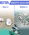 Comparison of solder joints on circuit boards using 63-37 Tin Lead Rosin Core Solder Wire For Electrical Soldering 0.8mm Diameter 50g Pack No-Wash Flux 183C Melting Point High Purity Alloy Great For DIY Electronics And Repairs.