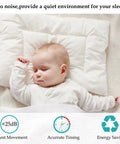 Sleeping baby on white bedding showcasing silent movement feature of Quartz Battery Operated Clock Mechanism Replacement.