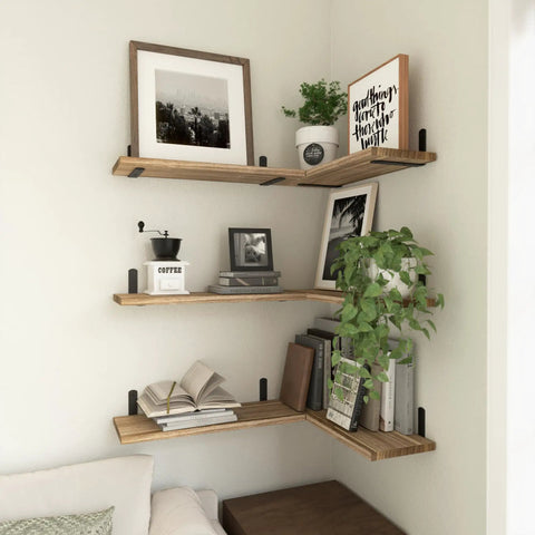 Premium Set Of Six Rustic Brown Floating Wall Shelves Straight Upgrade Your Home With Legit Storage Solutions And Trendy Wall Decor For Bedroom Bathroom Kitchen Organization