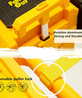 PUQU monster truck design yellow kids' travel suitcase with wheels and pull-handle, front view