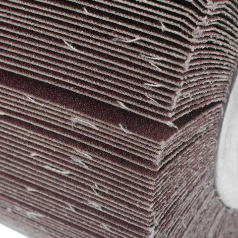 Close-up of Two Pack 120mm Flap Wheel Abrasive Cloth For Polishing Stainless Steel And Aluminum, Grits 60 80 120 180 240 320