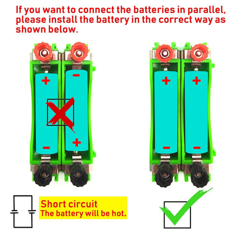 Parallel battery connection guide for Hands On Electromagnet And Basic Electricity Circuit Kit For School Lab DIY Physics Experiments.
