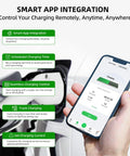 Smart App integration for Plug And Play Level 2 EV Charger 40 Amp 240 Volt with charging controls on phone.