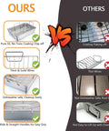Comparison of Stainless Steel Roasting Pan Set 16 Inch With V Rack And Cooling Rack For Roasting Turkey Lasagna And More Heavy Duty Oven Bakeware Deep Sides Dishwasher Safe 3 Piece Kitchen Must Have with other brand, showing advantages.