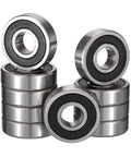 6900 2RS Deep Groove Ball Bearings Set, 10mm Bore, 22mm OD, 6mm Wide, Double Rubber Sealed and Pre Lubricated, Chrome Steel GCr15, Built Tough For Hefty Loads, 10 Pack For RC Cars And Hobby Projects; 6900RS bearings stacked