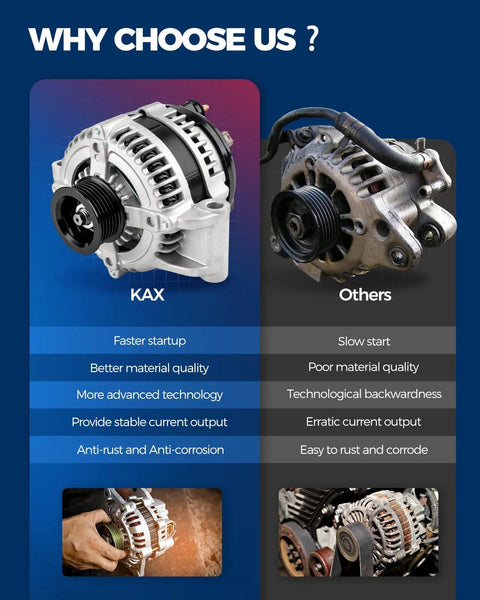 Comparison of Beefed-Up 12V 125Amp Alternator Upgrade For Chevy Colorado Canyon H3 And H3T 07-12 with a standard alternator