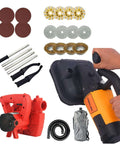 Beefy 4 Head Concrete Planer And Floor Grinder With 3800W High Torque Polisher, tools and accessories displayed