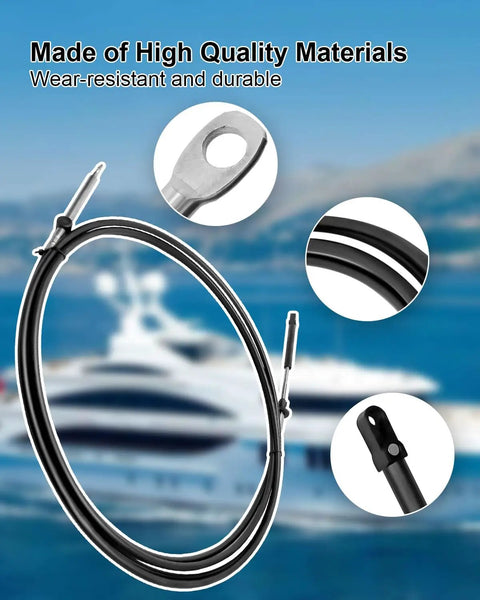 13 Foot Outboard Engine Control Cables Set For Throttle And Shift Remote Control Cables 2 Pack For Your Boat Rig Compatible With Mercury MerCruiser Marine Force Outboard Engine Control Box Gen I