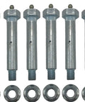 Shackle Bolt With Zerk Fitting 9/16 x 3.40 Inch, 7/16-20 Shoulder Bolt, Zinc Plated With Nut - Heavy-Duty Auto Repair Hardware For Trucks, Cars, Motorcycles, And Vehicle Maintenance, shown with nuts