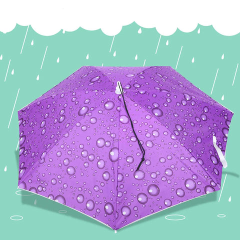 Raindrops Purple Umbrella Hat With Adjustable Fit For Outdoor Vibes, Sun Protection Cap featuring raindrop pattern