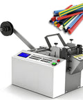 Automatic Heat Shrink Tube Cutting Machine 300W Cable Cutter with control panel and cutter, designed for rubber and plastic tubes.