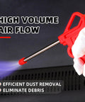 High Velocity Air Blow Gun With Shielded Rubber Nozzle For Rapid Debris Removal And Auto Detailing used for efficient dust removal.