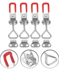 Grab These Super Sturdy Adjustable Heavy Duty Four Inch Metal Toggle Clamp Latches With Lock Holes Four Pack For Toolbox