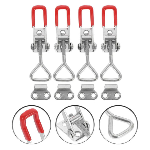 Grab These Super Sturdy Adjustable Heavy Duty Four Inch Metal Toggle Clamp Latches With Lock Holes Four Pack For Toolbox