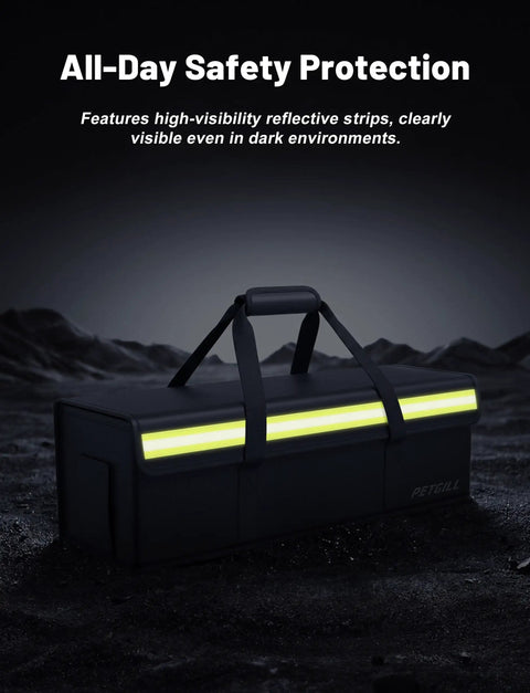 Bombproof Fireproof E-Bike Battery Safe Bag For LiPo Chargers Large Capacity Explosionproof Storage Case For Ebike Batteries During Charging And Travel 16.1x5.5x5.1 Inches