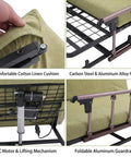 Sturdy Electric Lifting Bed Backrest With Adjustable Angle For Seniors And Patients, features cotton linen cushion and carbon steel frame.