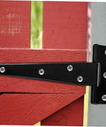 8 Pack 5 Inch Galvanized Black T Type Door Hinges Weld On Detachable Shed Door Hardware installed on red door