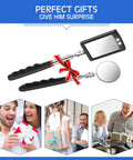 Cool 2 Piece Lighted Telescoping Inspection Mirror Set with Flexible Retractable LED Round Dental Mirror